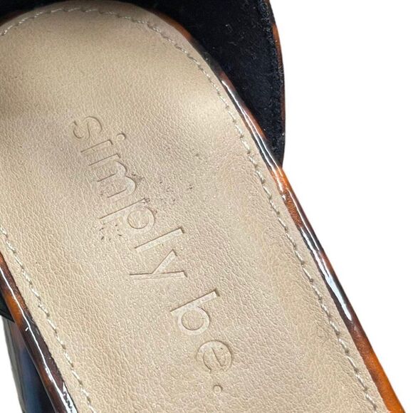 Simply Be Tortoise Ankle Strap Block Heels Womens 8 Wide Brown Open Toe Sexy New - Picture 12 of 15